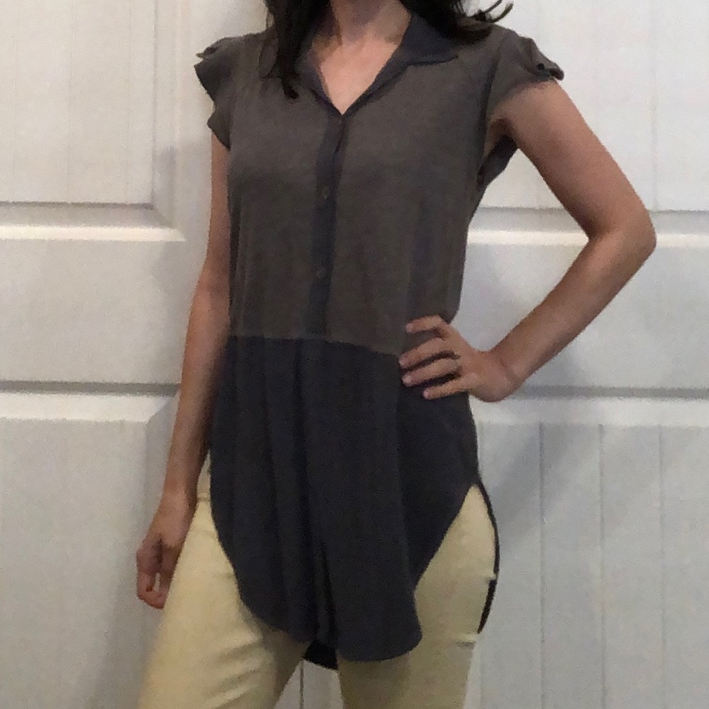 Anthropologie Gray Top